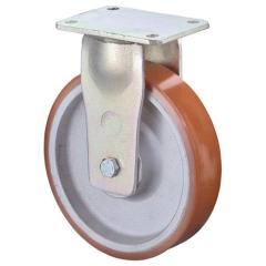 Schwerlast-Bockrolle D.100mm Trgf.400kg Guß-PU Platte L138xB110mm BS ROLLEN