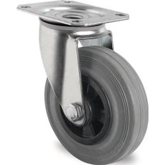 Lenkrolle D.160mm Trgf.135kg m.Platte PP Rollenlager VG grau PROMAT
