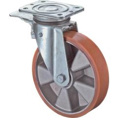 Lenkrolle m.Festst.D.100mm Trgf.200kg m.Platte Kugell.Guß-PUR BS ROLLEN