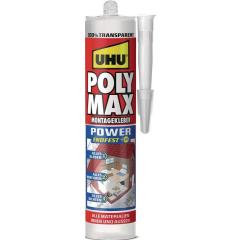 Kleb- u.Dichtstoff POLY MAX POWER glasklar 300g Kartusche UHU | 12 Stück