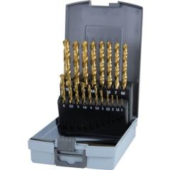 Spiralbohrersatz DIN 338 TypN D.1-13x0,5mm HSS TiN 25tlg.Ku.-Kass.RUKO