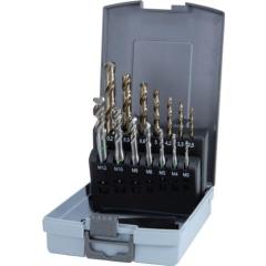 Maschinengewindebohrerset DIN 371/376 C M3-M12 14tlg.HSS-Co5 Ku.-Kass.RUKO