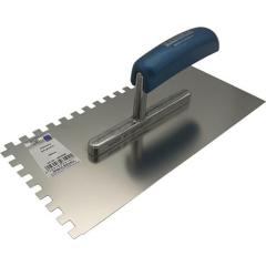 Glättekelle L.280mm B.130mm Buchenholzgriff Zahn 12x12mm rostfr.VA HAROMAC | 30 Stück