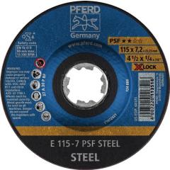 Schruppscheibe X-LOCK PSF STEEL D125xS7,2mm gekr.STA Bohr.22,23mm PFERD | 10 Stück