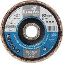 Fächerscheibe V2 POWER ZK D.125mm K.40 fl.STA ZK LUKAS | 10 Stück