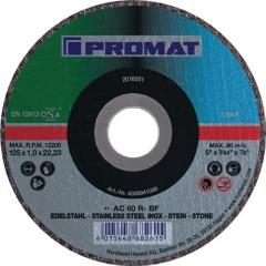 Trennscheibe D115x1mm ger.STA/STE Bohr.22,23mm PROMAT | 25 Stück
