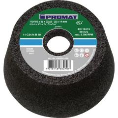 Schleiftopf C16N 110/100mm Natur- u.Kunststein,Stahlguss 16 Bohr.22,23mm PROMAT