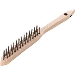 Handbürste L.290mm 0,35mm Stahldraht Besatz-L.140mm 2rhg.12 LESSMANN