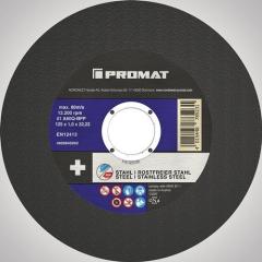 Premium-Trennscheibe 2in1 D125x1mm ger.INOX/Stahl Bohr.22,23mm PROMAT | 25 Stück