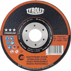 Schruppscheibe PREMIUM D125xS7mmKörnung 30 gekr.Bohr.22,23mm TYROLIT | 10 Stück