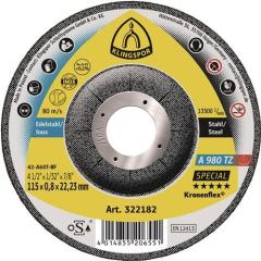 Trennscheibe A 980 TZ Special D125x0,8mm gekr.INOX Bohr.22,23mm KLINGSPOR | 25 Stück