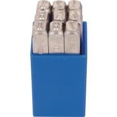 Schlagzahlensatz 330 9-tlg.Zahlen 0-9 Schrift-H.15mm in Ku.-Box KUKKO