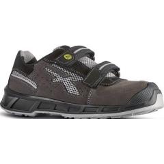 Sicherheitssandale Prince Gr.40 grau-grau Leder m.Mesh-Einsät. S1P SRC