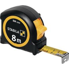 Taschenrollbandmaß BM 100 L.8m B.25mm mm/mm EG II ABS/TPE Metall-Clip STABILA