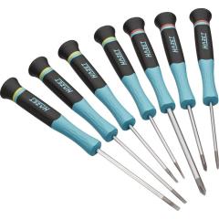 Feinmechanikerschraubendrehersatz 811EL/7 7-tlg.Kreuzschlitz PH Schlitz HAZET