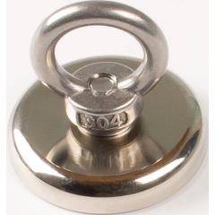 Neodymmagnet D.40mm verzinkt,m.Öse D.17mm 5St./Karton EICHNER