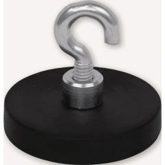 Neodymmagnet D.31mm gummierter Magnet,m.Hak.D.6,4mm 5St./Karton EICHNER