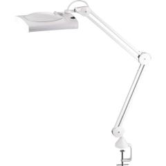 LED-Lupenleuchte Glaslinse 190,5mm (7,5?) Standfuß weiß Abdeck.,eckiger Kopf