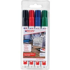 Permanentmarkerset 3300 schwarz/rot/blau/grün Strich-B.1-5mm Keilspitze EDDING