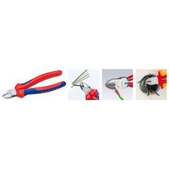 Seitenschneider L.160mm Kopf pol.Mehrkomp.-Hüllen max.2mm KNIPEX