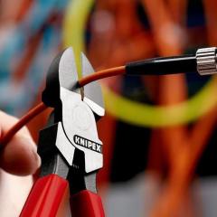 Seitenschneider f.Lichtwellenleiter Gesamt-L.160mm ger.m.Ku.-Überzug KNIPEX