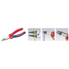 Rundzange L.160mm Kopf pol.Mehrkomp.-Hüllen KNIPEX