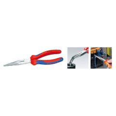 Flachrundzange L.200mm verchr.ger.Mehrkomp.-Hülle KNIPEX