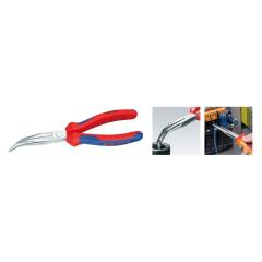 Flachrundzange L.200mm verchr.40Grad gew.Mehrkomp.-Hülle KNIPEX