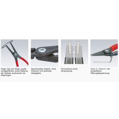 Präzisionssicherungsringzange A 2 f.Wellen D.19-60mm L.180mm KNIPEX