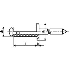 Blindniet Nietschaft dxl 4x10mm VA 500 St.GESIPA | 500 Stück