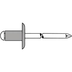 Blindniet Nietschaft dxl 5,0x12,0mm K14 Alu/Stahl 250 St.GESIPA | 250 Stück