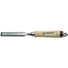 Stechbeitel Schneiden-B.24mm m.Zwinge Weißbuchenh.Ulmer Form CV-Stahl PROMAT