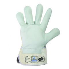 Handschuh CALCUTTA EN388 Gr.12 naturfarben Rindleder Doppelnaht gummierte Stulpe | 12 Stück