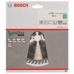 Kreissägeblatt Optiline Wood AD 160mm Z.48 WZ Bohr.20mm Schnitt-B.1,8mm HM BOSCH