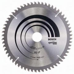 Kreissägeblatt AD 216mm Z.60 WZ/N Bohr.30mm Schnitt-B.2,0mm HM BOSCH