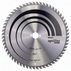 Kreissägeblatt Optiline Wood AD 315mm Z.60 WZ Bohr.30mm Schnitt-B.3,2mm HM BOSCH