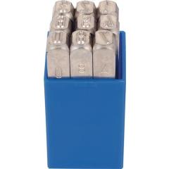 Schlagzahlensatz 330 9-tlg.Zahlen 0-9 Schrift-H.5mm in Ku.-Box KUKKO