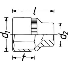 Steckschlüsseleinsatz 850LG-5.5 1/4 Zoll 6-kant SW 5,5mm L.50mm HAZET