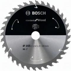 Kreissägeblatt Stand.for Wood AD 165mm Z36 WZ Bohr.20mm Schnitt-B.1,5mm HM BOSCH