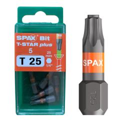 SPAX-Torx Bit mit Zapfen T25, Länge: 25 mm - 5 Stück
