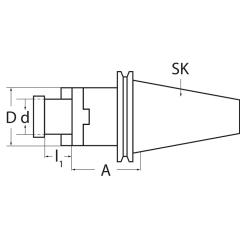 Kombiaufsteckfräsdorn DIN 69871AD/B Spann-D.22mm SK40 A.-L.100mm TECWERK