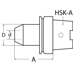 Flächenspannfutter DIN 69893A Weldon Spann-D.6mm HSK-A63 A.-L.65mm m.IK TECWERK