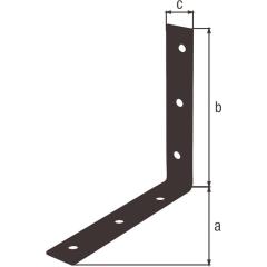 Stuhlwinkel L.125x125mm B.22mm S.2mm STA verzinkt,schw. ku.-besch.Loch-D.6mm | 40 Stück