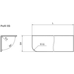 Eckschutzwinkel L.1000mm Schenkelhöhe 20x20mm VA 1.4301 geb.Korn 320