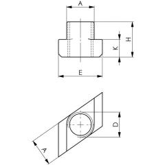 T-Nutenstein Nr.510 T-Nut 10mm M8 rhombisch AMF