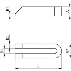 Gabelspanneisen DIN 6315B Schlitz-B.14mm L.200mm f.Spannschraube M12,M14 AMF