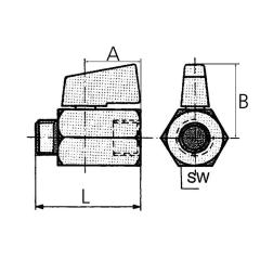 Mini-Kugelhahn 13,16mm G 1/4 Zoll IG/IG RIEGLER | 10 Stück