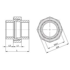 Verschraubung I/I fl.NPS=2 Zoll L 62mm L1=21mm L2=20,5mm SPRINGER | 5 Stück