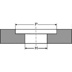 Schleifbockscheibe Ø300xB40x76mm 36 Form A m.Aussparung 125x19mm
