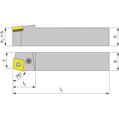 Klemmdrehhalter PCBNL 2525 M12 li. brün. Außendrehen TECWERK